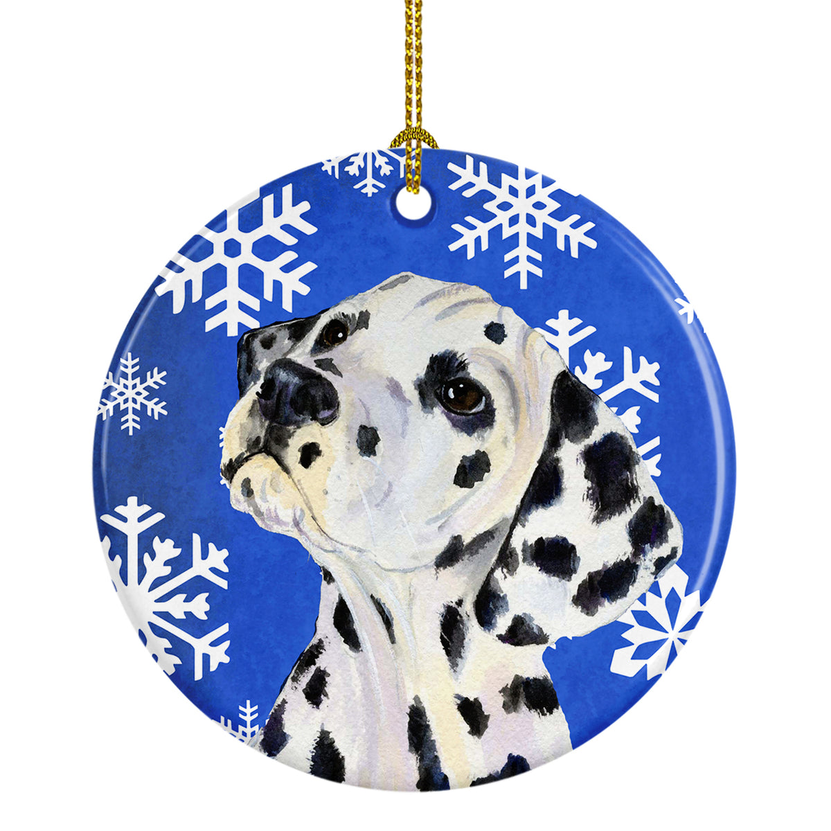 Dalmatian Winter Snowflakes Holiday Christmas Ceramic Ornament SS4630 - the-store.com