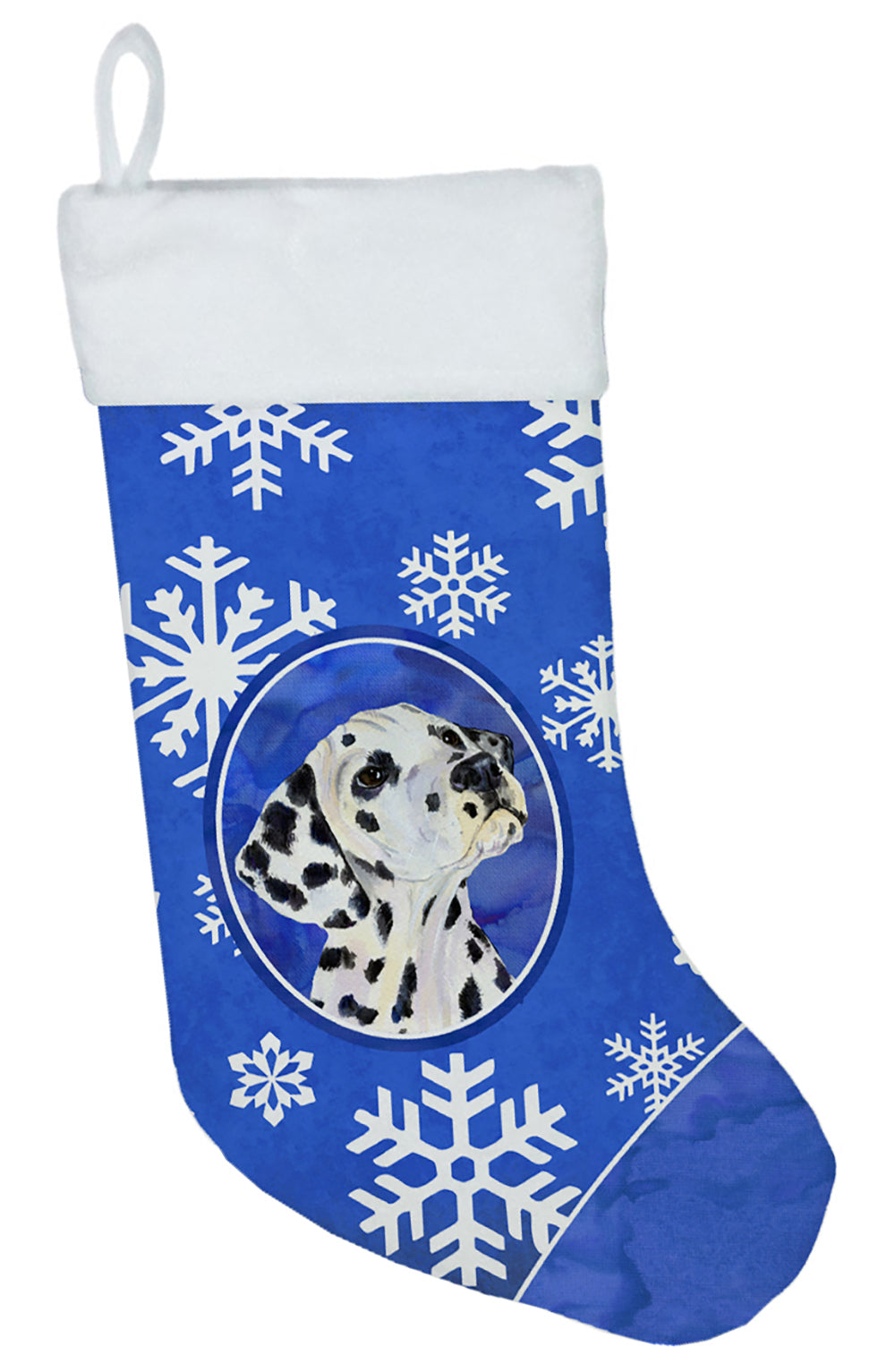 Dalmatian Winter Snowflakes Christmas Stocking SS4630  the-store.com.