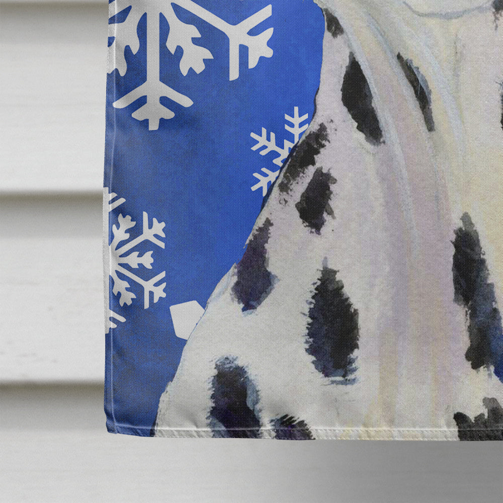 Dalmatian Winter Snowflakes Holiday Flag Canvas House Size