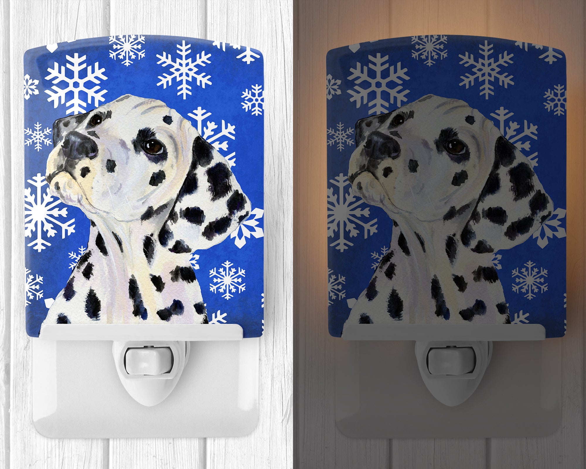 Dalmatian Winter Snowflakes Holiday Ceramic Night Light SS4630CNL - the-store.com