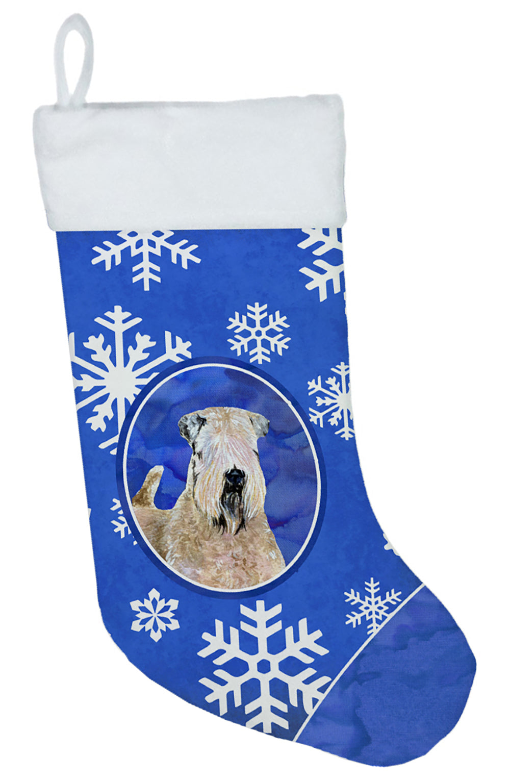 Wheaten Terrier Soft Coated Winter Snowflakes Christmas Stocking SS4631