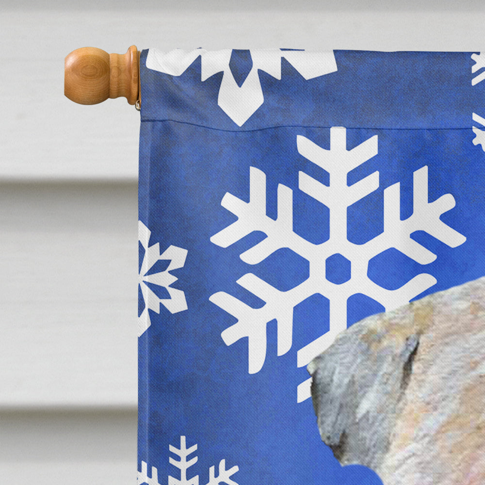 Wheaten Terrier Soft Coated Winter Snowflakes Flag Canvas House Size  the-store.com.