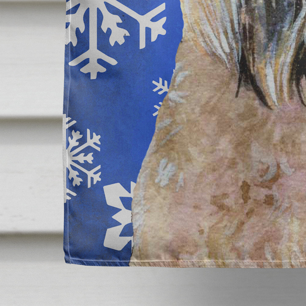 Wheaten Terrier Soft Coated Winter Snowflakes Flag Canvas House Size