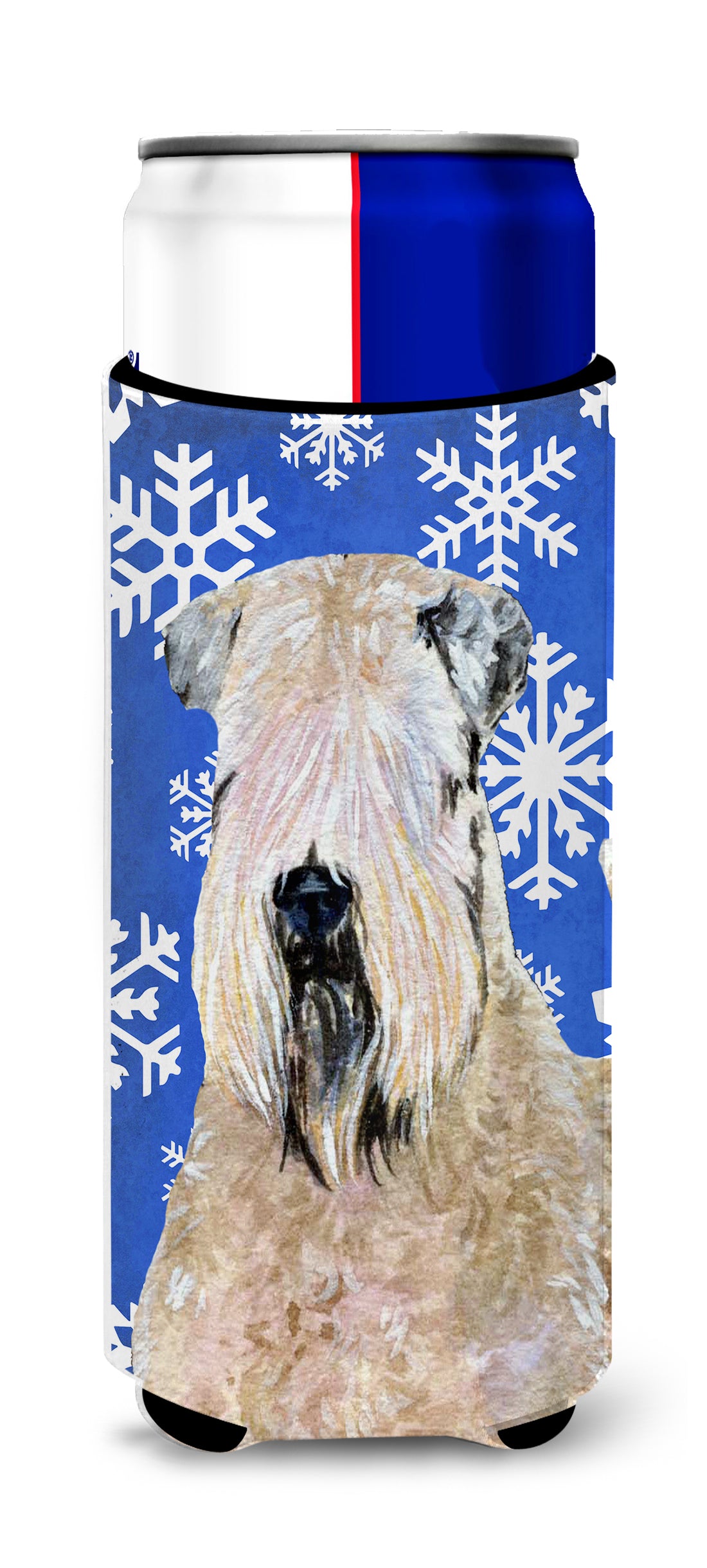 Wheaten Terrier Soft Coated Winter Snowflakes Holiday Ultra Beverage Isolateurs pour canettes minces SS4631MUK