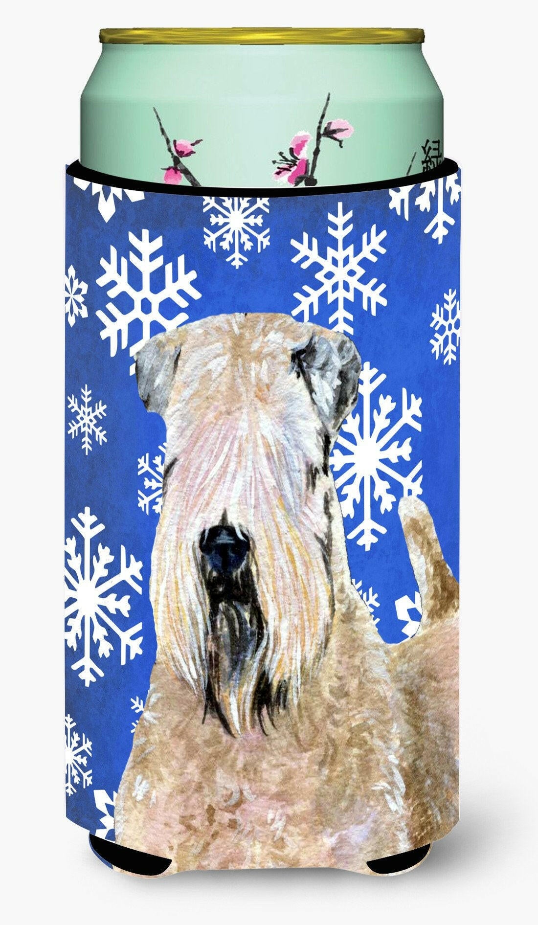 Wheaten Terrier Soft Coated Winter Snowflakes Holiday  Tall Boy Beverage Insulator Beverage Insulator Hugger by Caroline&#39;s Treasures