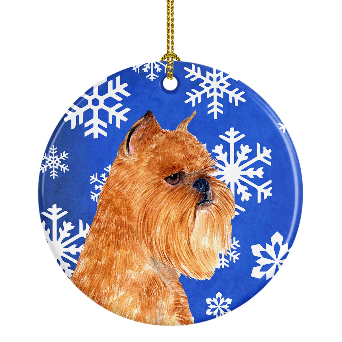 Brussels Griffon Winter Snowflakes Holiday Christmas Ceramic Ornament SS4632 by Caroline&#39;s Treasures