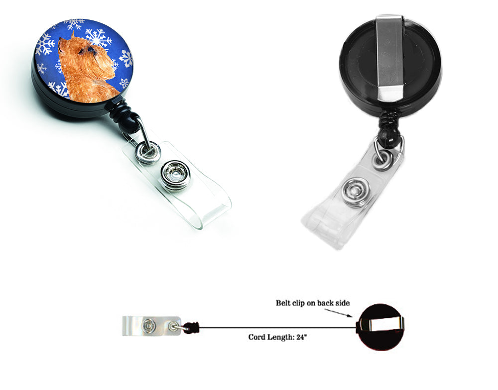 Brussels Griffon Winter Snowflakes Holiday Retractable Badge Reel SS4632BR  the-store.com.