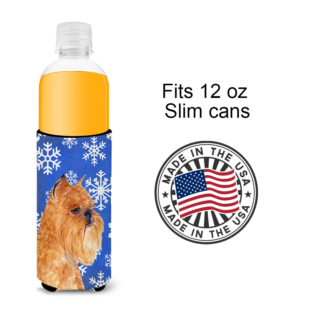 Brussels Griffon Winter Snowflakes Holiday Ultra Beverage Insulators for slim cans SS4632MUK.