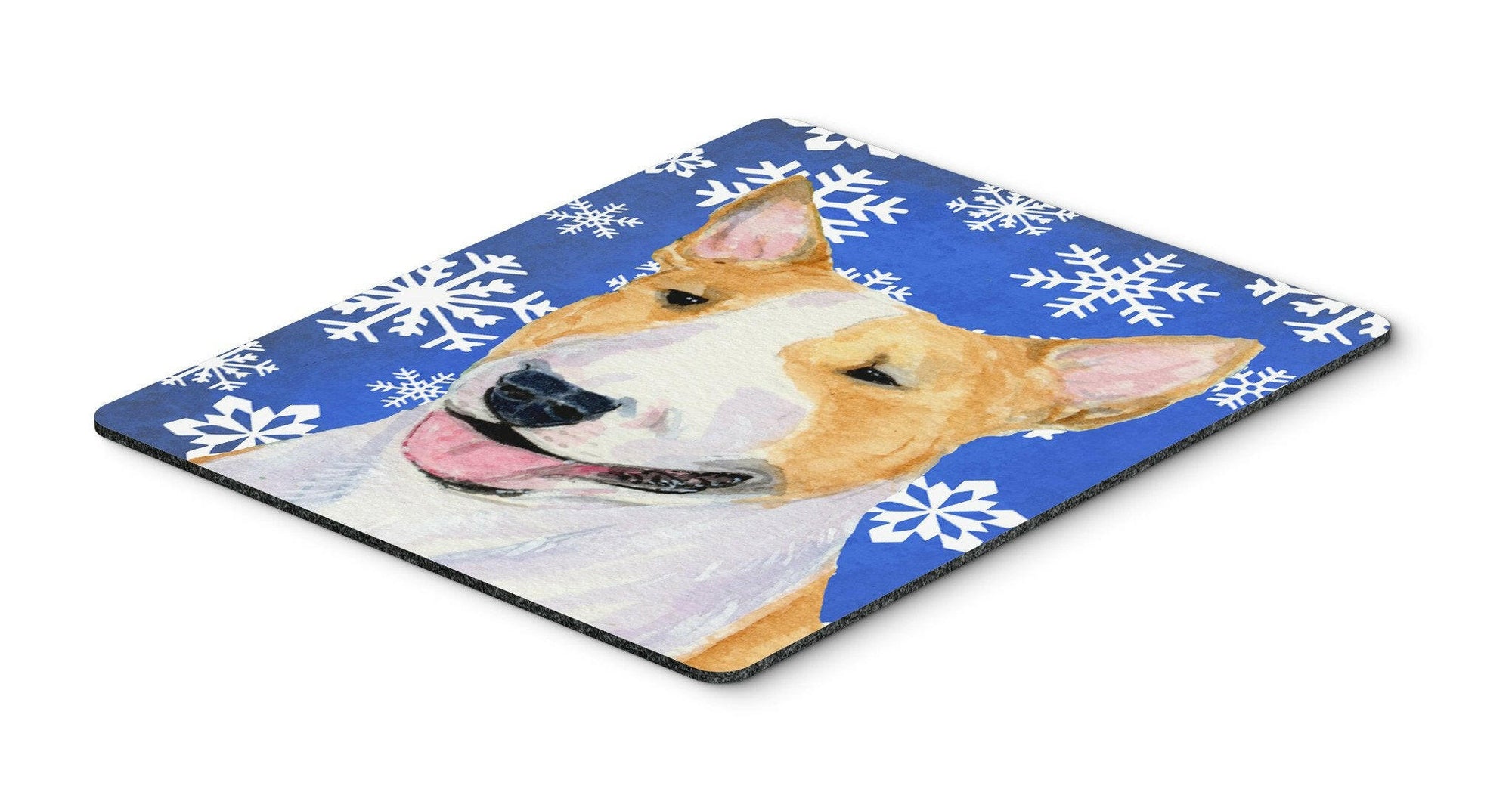 Bull Terrier Winter Snowflakes Holiday Mouse Pad, Hot Pad or Trivet by Caroline's Treasures