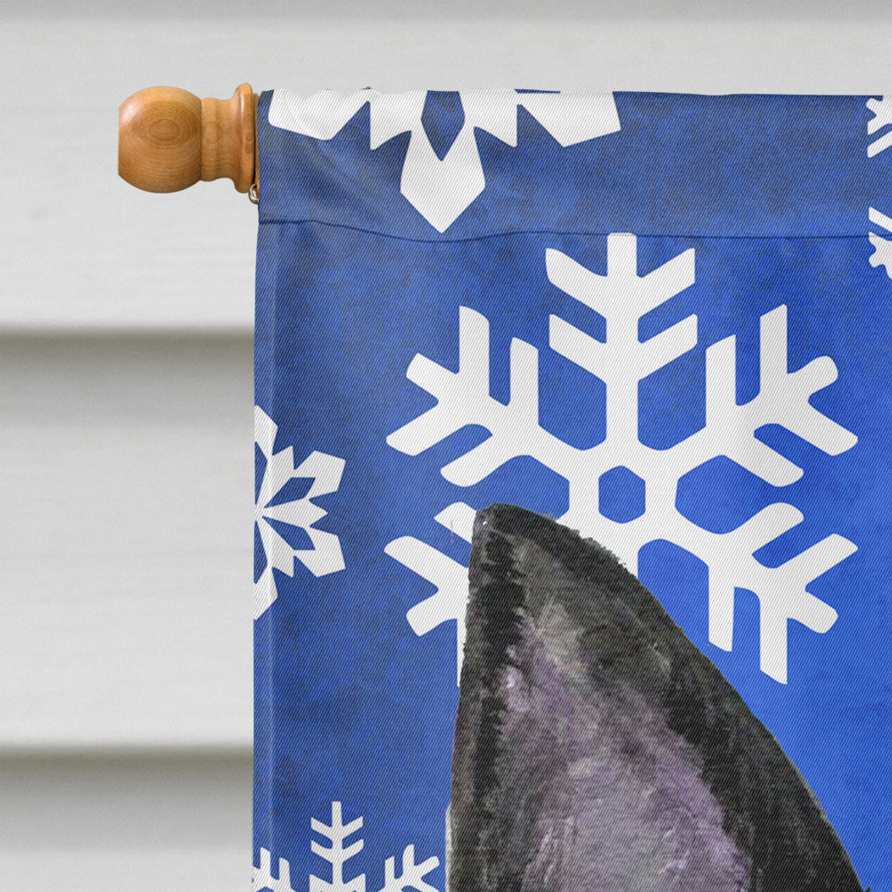 Australian Kelpie Winter Snowflakes Holiday Flag Canvas House Size