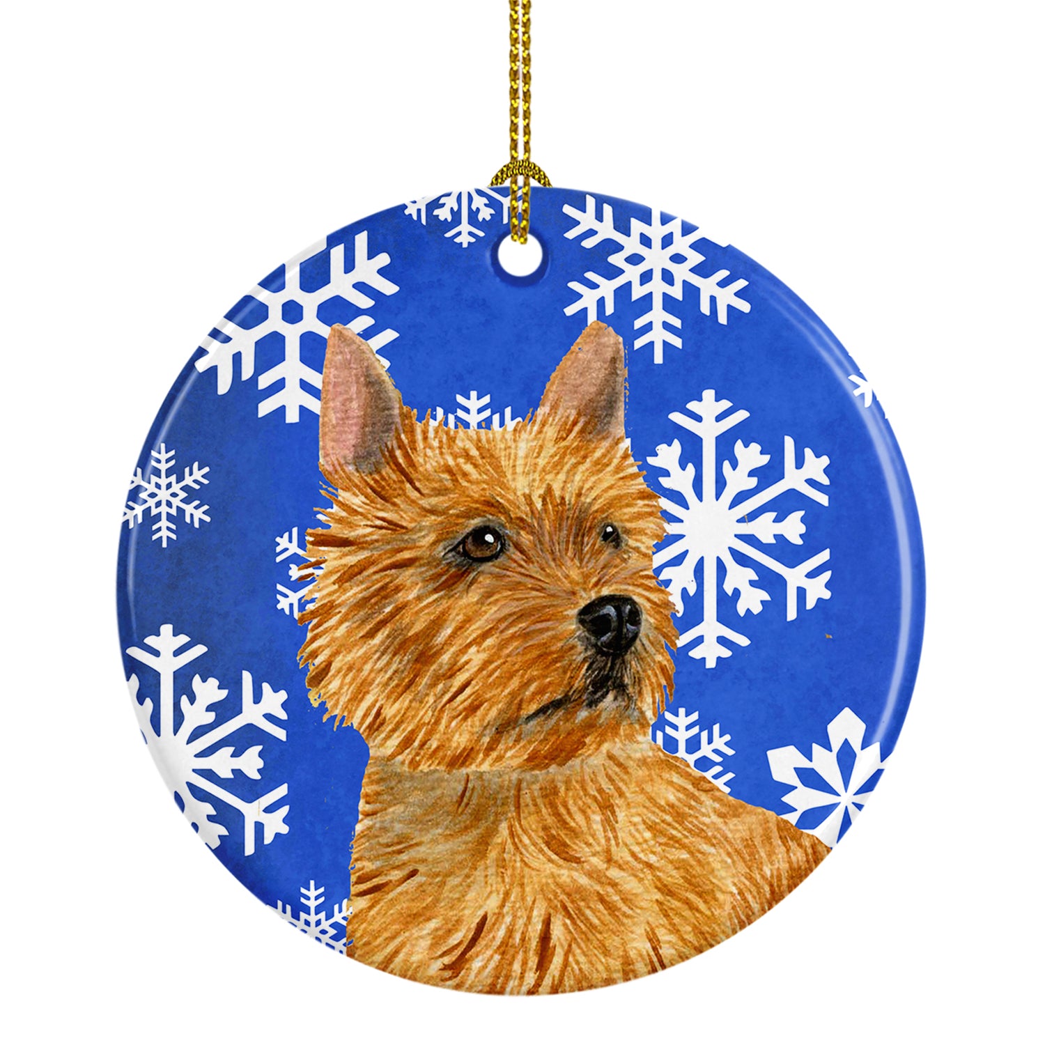Norwich Terrier Winter Snowflakes Holiday Christmas Ceramic Ornament SS4637 - the-store.com