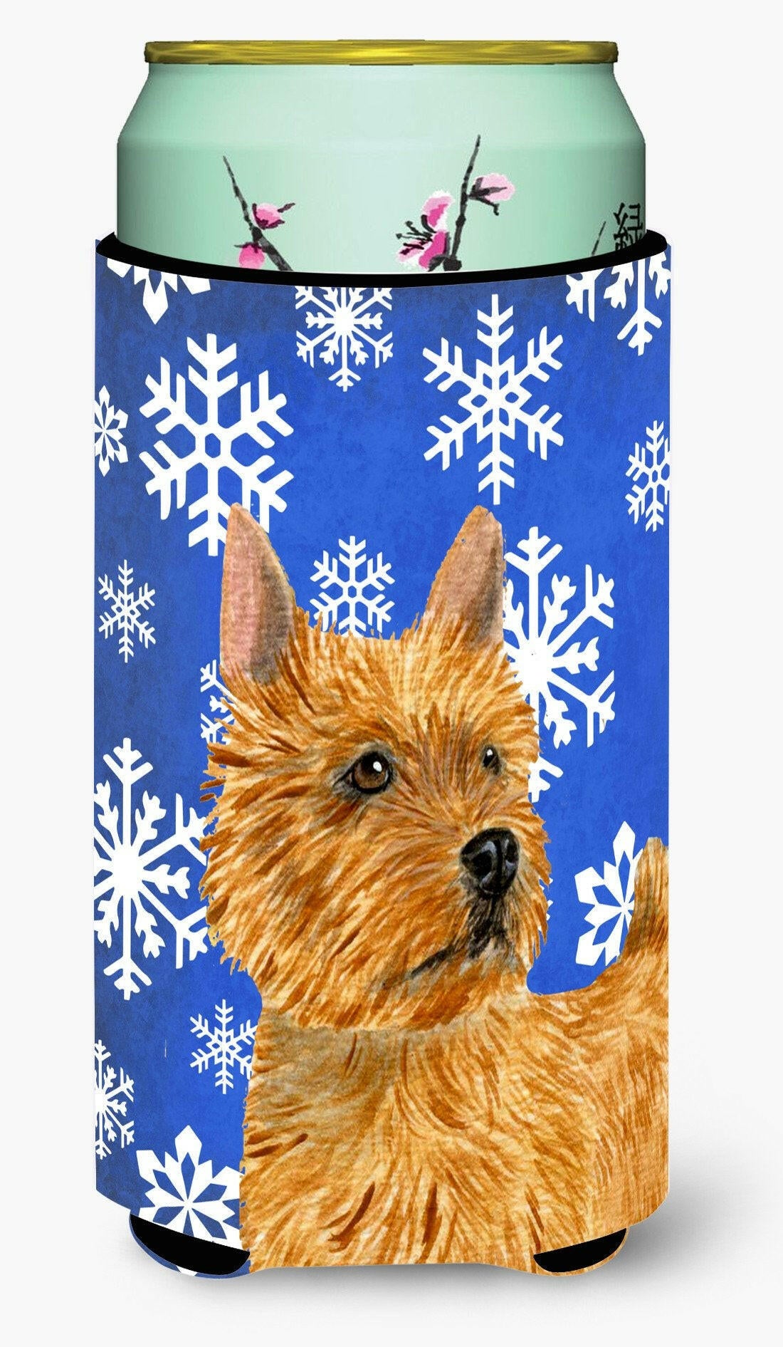 Norwich Terrier Winter Snowflakes Holiday  Tall Boy Beverage Insulator Beverage Insulator Hugger by Caroline&#39;s Treasures
