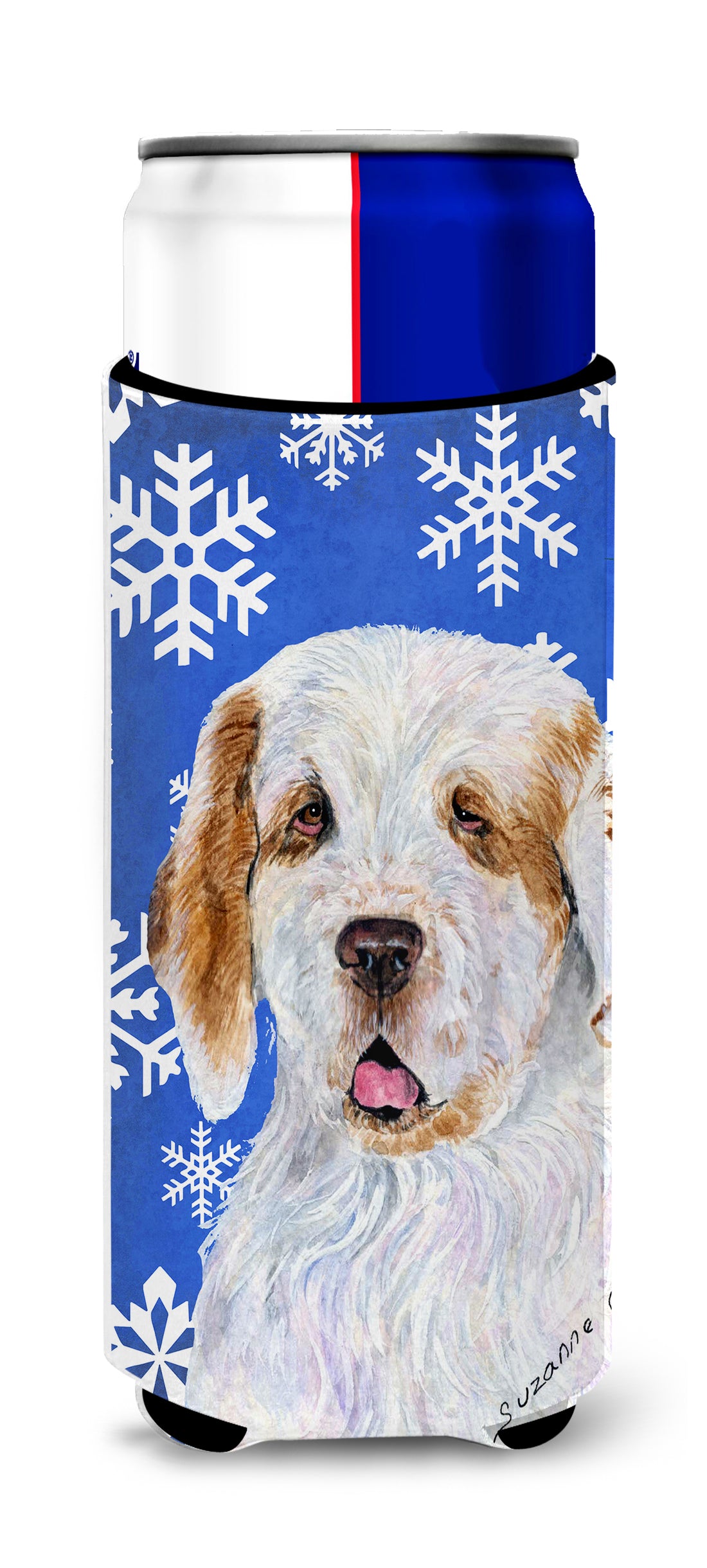 Clumber Spaniel Winter Snowflakes Holiday Ultra Beverage Isolateurs pour canettes minces SS4638MUK