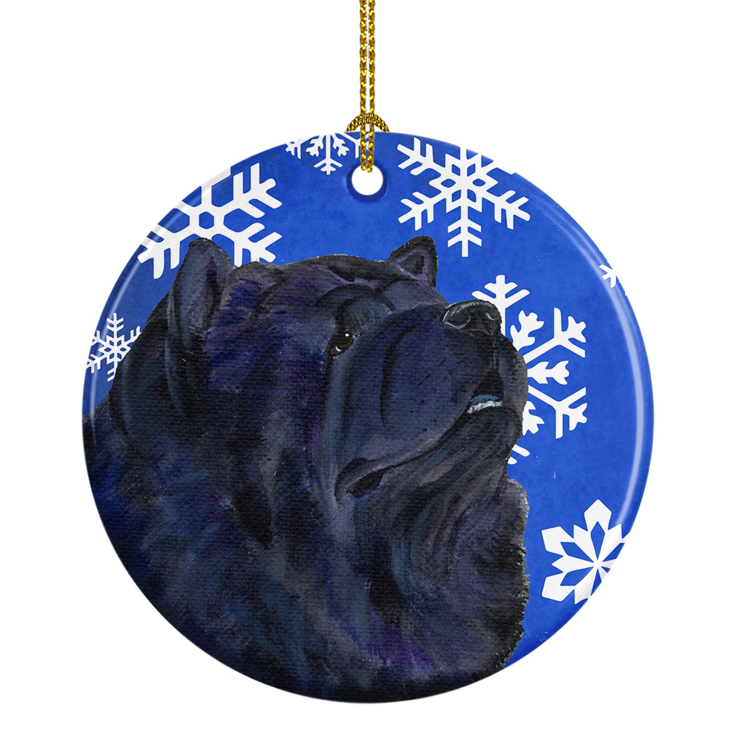 Chow Chow Winter Snowflakes Holiday Christmas Ceramic Ornament SS4639 - the-store.com