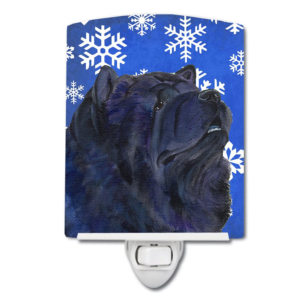 Chow Chow Winter Snowflakes Holiday Ceramic Night Light SS4639CNL - the-store.com