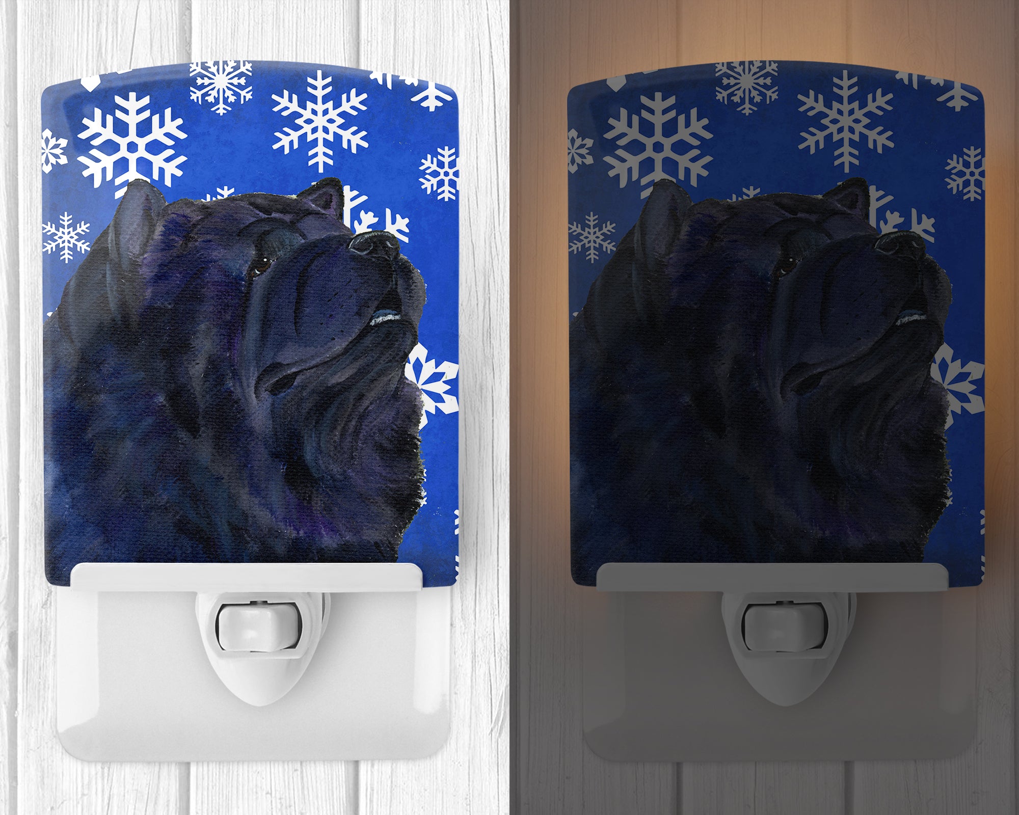 Chow Chow Winter Snowflakes Holiday Ceramic Night Light SS4639CNL - the-store.com