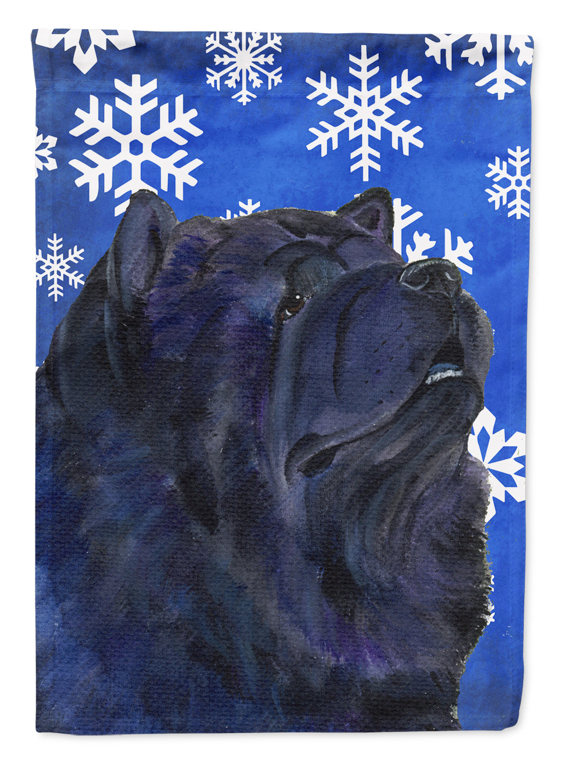 Chow Chow Winter Snowflakes Holiday Flag Garden Size.