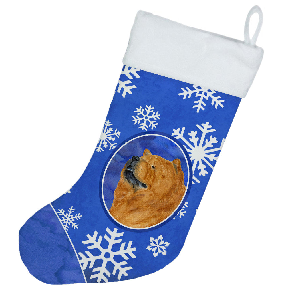 Chow Chow Winter Snowflakes Christmas Stocking SS4640  the-store.com.
