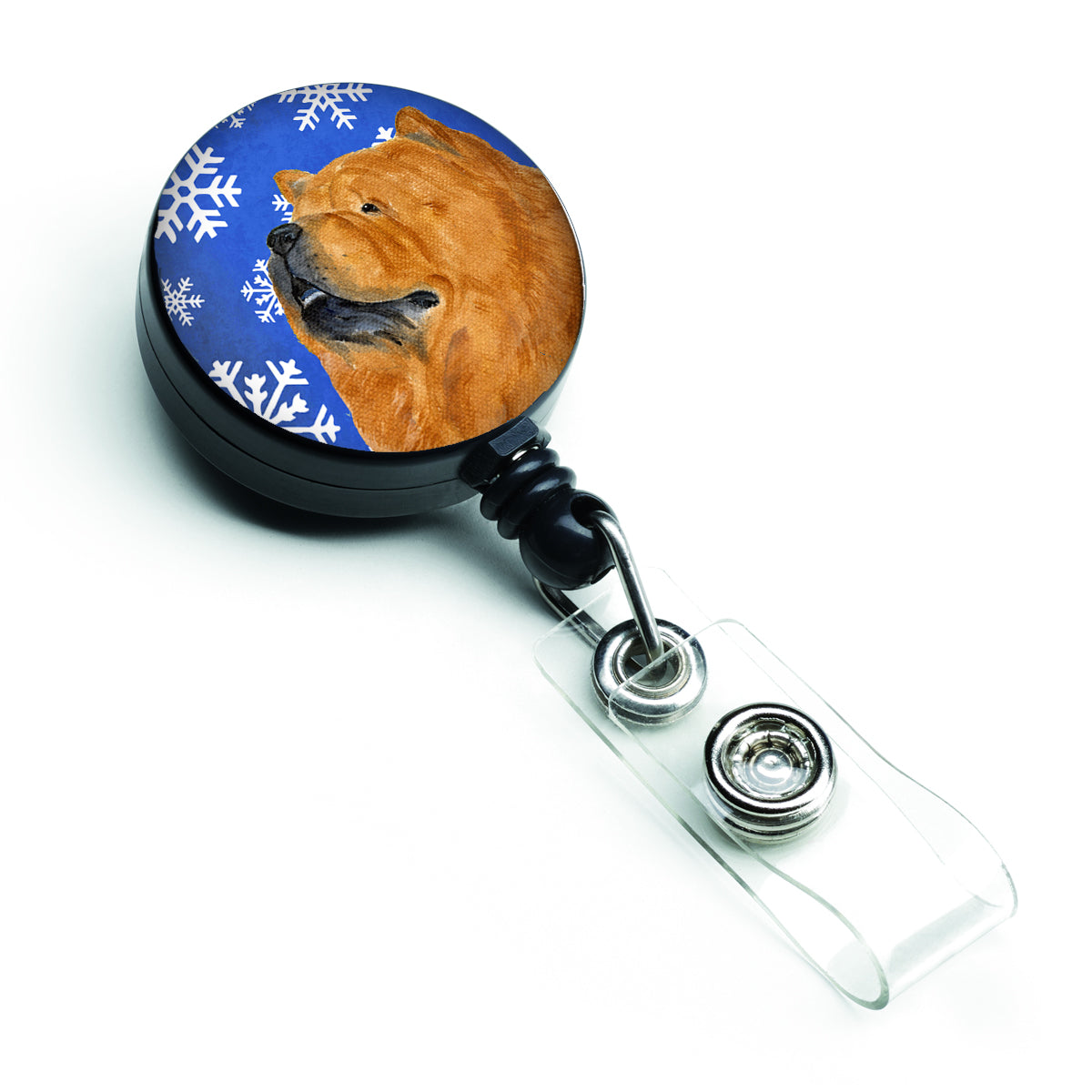 Chow Chow Winter Snowflakes Holiday Retractable Badge Reel SS4640BR