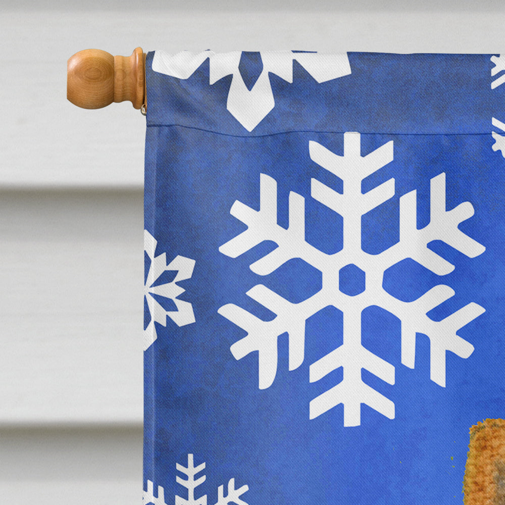 Chow Chow Winter Snowflakes Holiday Flag Canvas House Size  the-store.com.