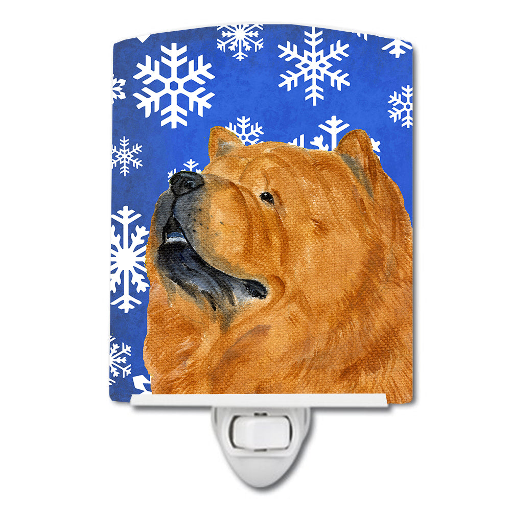 Chow Chow Winter Snowflakes Holiday Ceramic Night Light SS4640CNL - the-store.com