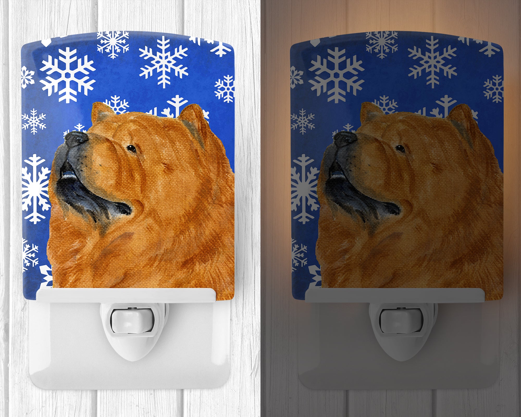 Chow Chow Winter Snowflakes Holiday Ceramic Night Light SS4640CNL - the-store.com