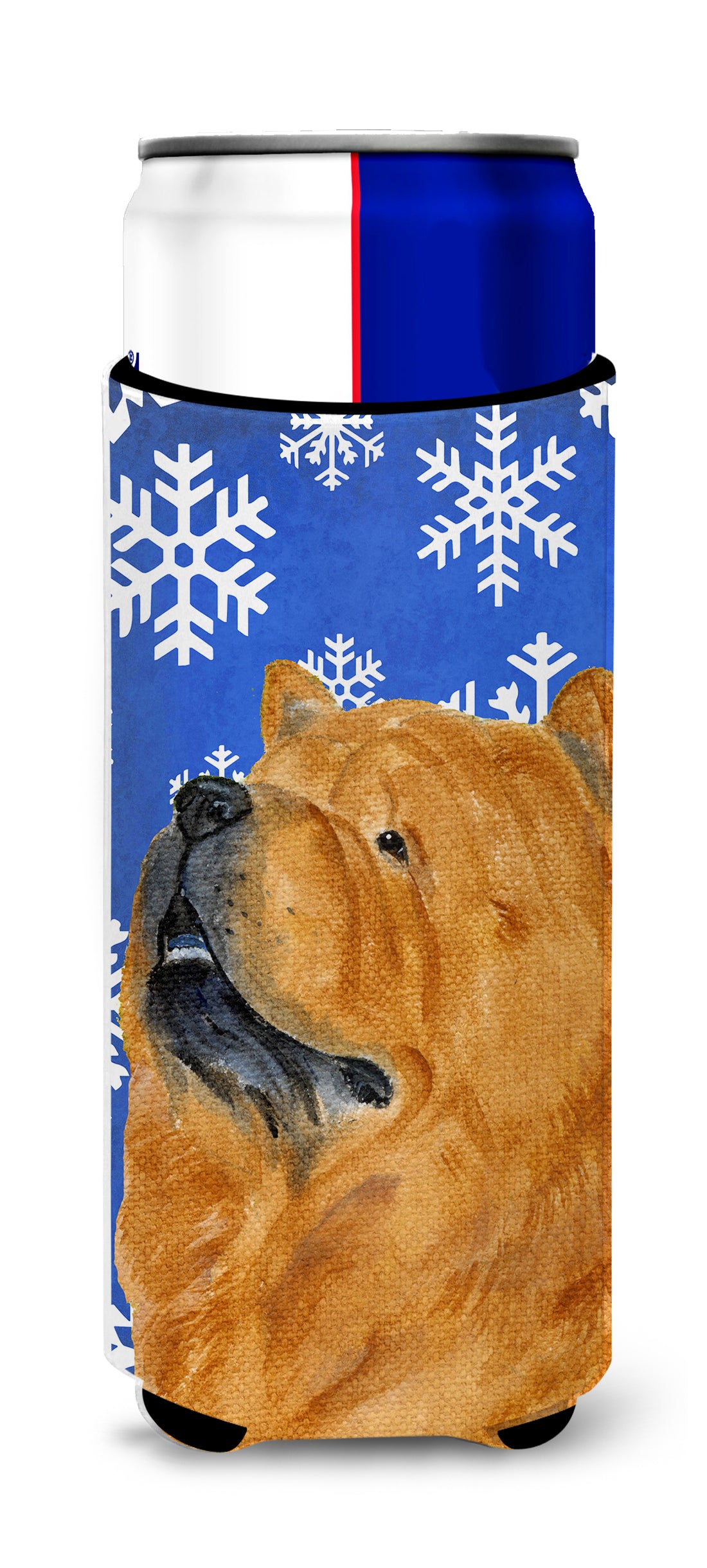 Chow Chow Winter Snowflakes Holiday Ultra Beverage Isolateurs pour canettes minces SS4640MUK