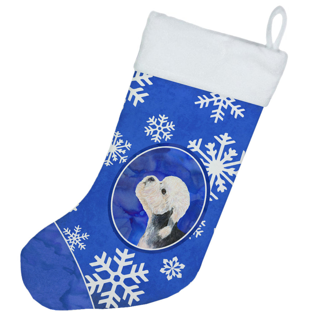 Dandie Dinmont Terrier Winter Snowflakes Christmas Stocking SS4641  the-store.com.