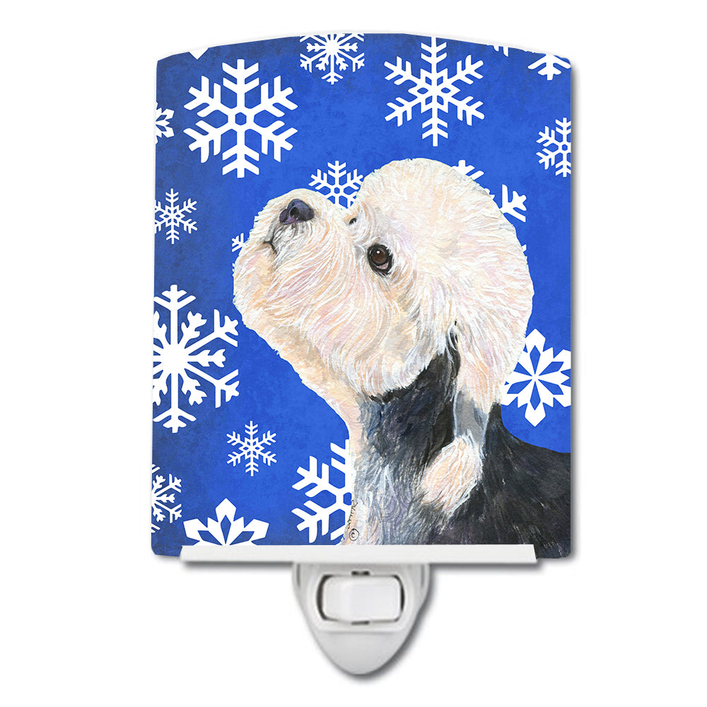 Dandie Dinmont Terrier Winter Snowflakes Holiday Ceramic Night Light SS4641CNL - the-store.com