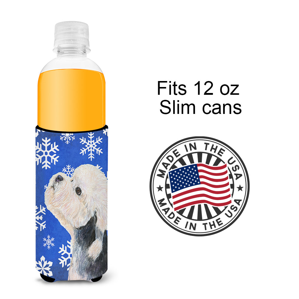 Dandie Dinmont Terrier Winter Snowflakes Holiday Ultra Beverage Isolateurs pour canettes minces SS4641MUK