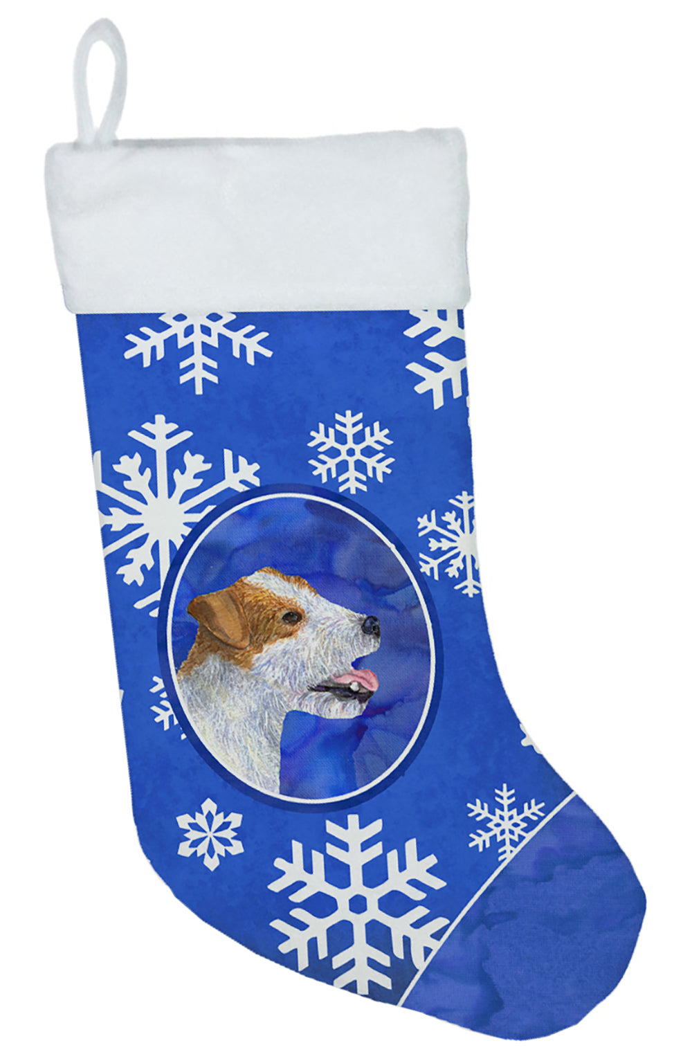 Jack Russell Terrier Winter Snowflakes Christmas Stocking SS4642