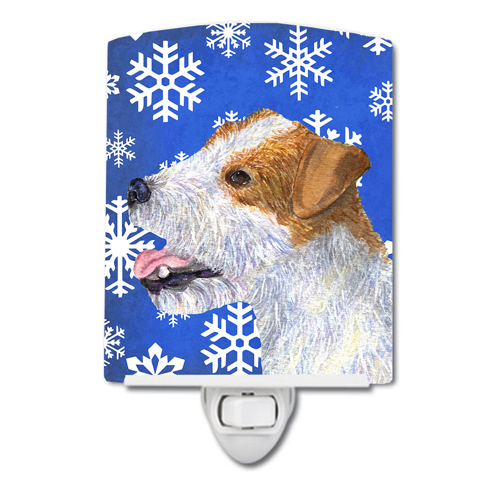 Jack Russell Terrier Winter Snowflakes Holiday Ceramic Night Light SS4642CNL - the-store.com
