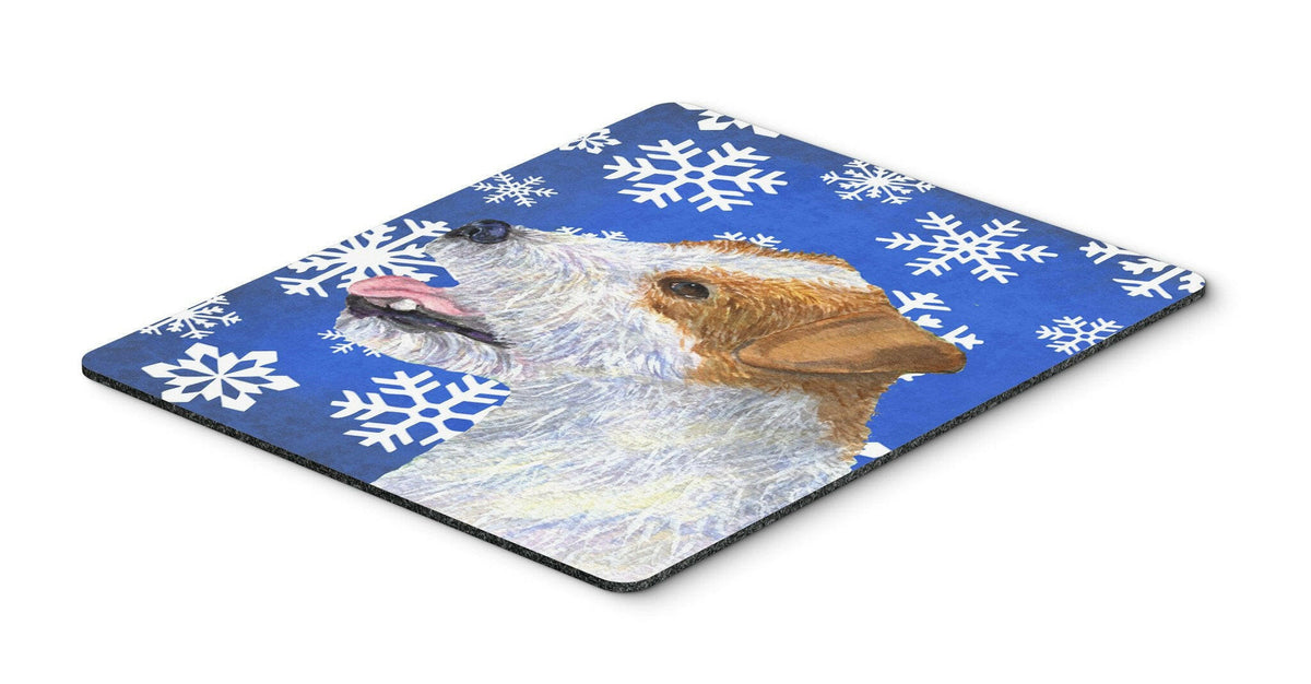 Jack Russell Terrier Winter Snowflakes Holiday Mouse Pad, Hot Pad or Trivet by Caroline&#39;s Treasures