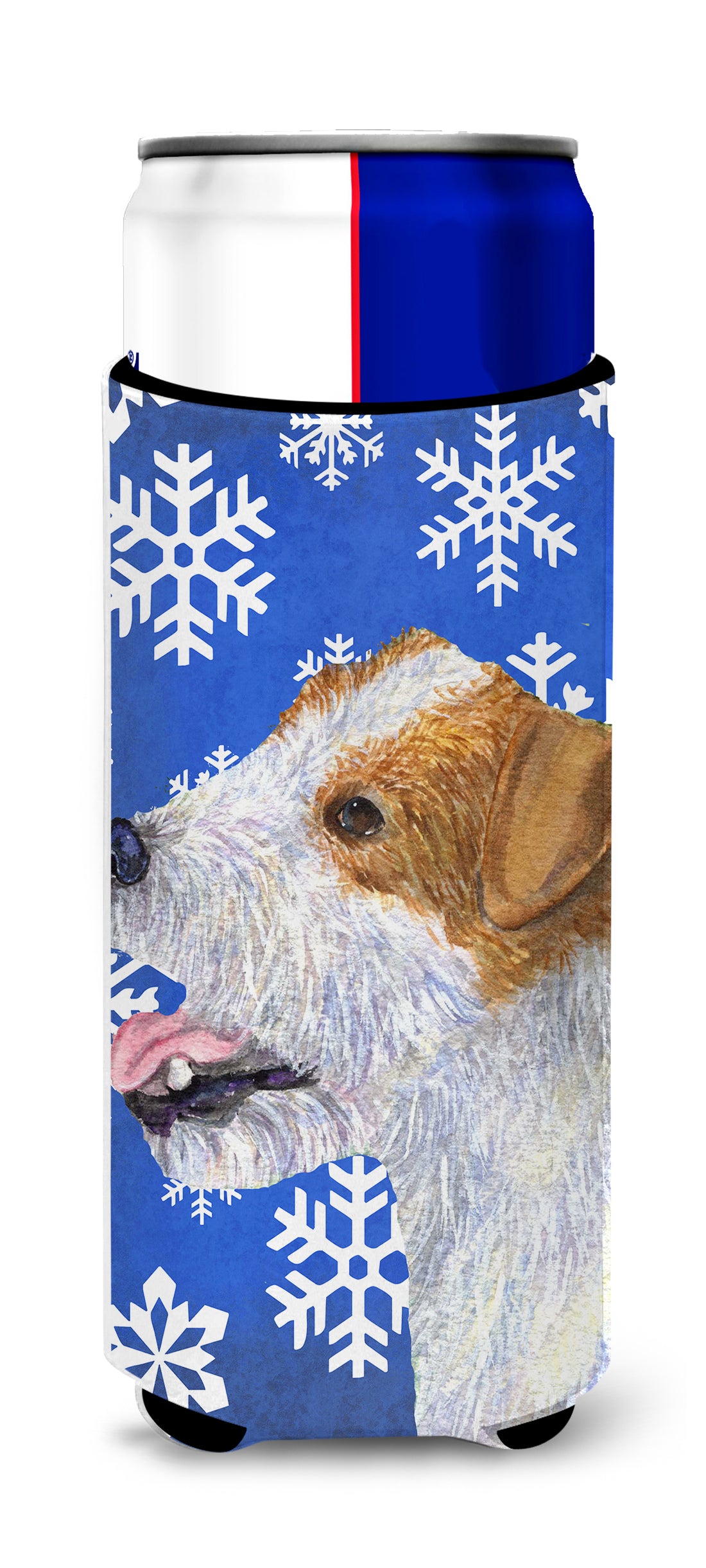 Jack Russell Terrier Winter Snowflakes Holiday Ultra Beverage Isolateurs pour canettes minces SS4642MUK