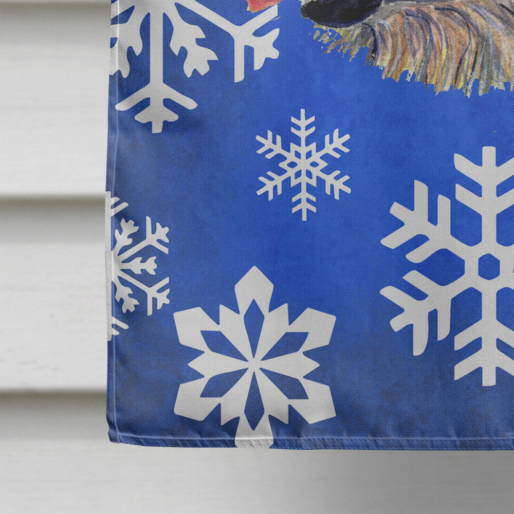Irish Wolfhound Winter Snowflakes Holiday Flag Canvas House Size