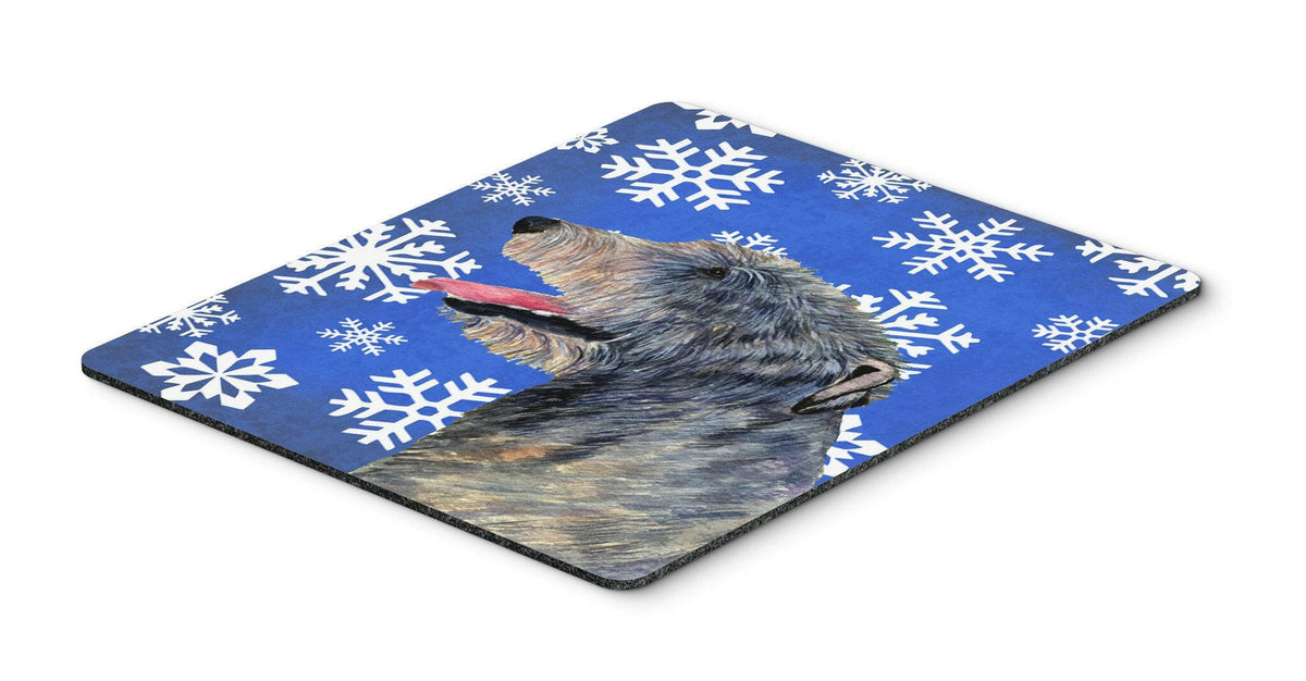 Irish Wolfhound Winter Snowflakes Holiday Mouse Pad, Hot Pad or Trivet by Caroline&#39;s Treasures