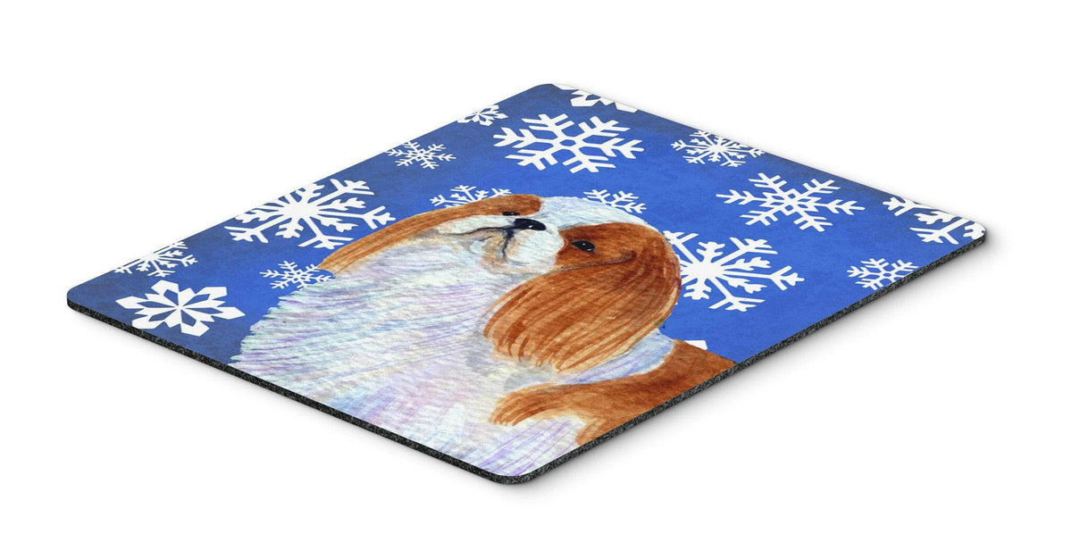 English Toy Spaniel Winter Snowflakes Holiday Mouse Pad, Hot Pad or Trivet by Caroline&#39;s Treasures