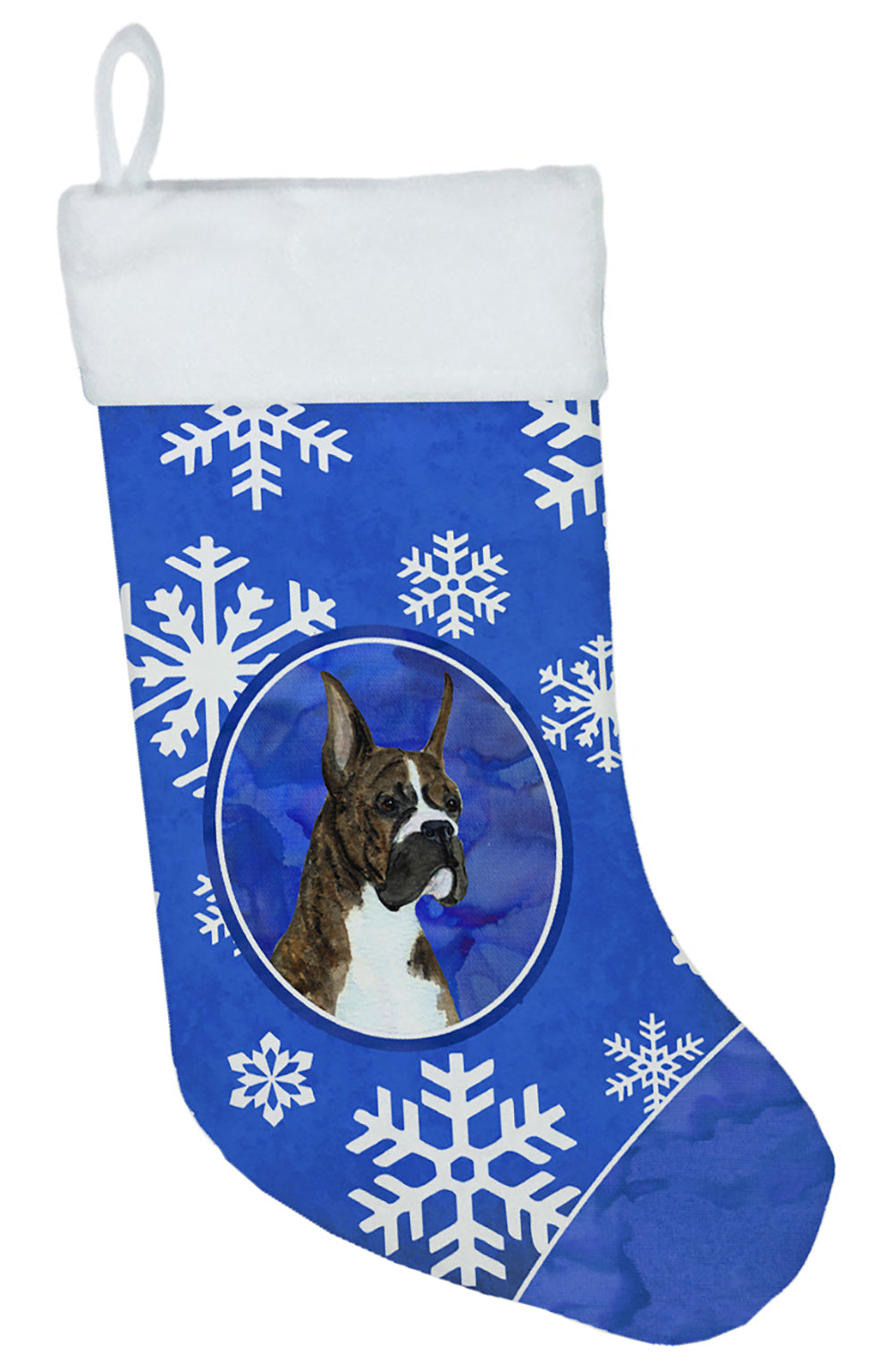 Boxer Winter Snowflakes Christmas Stocking SS4646  the-store.com.