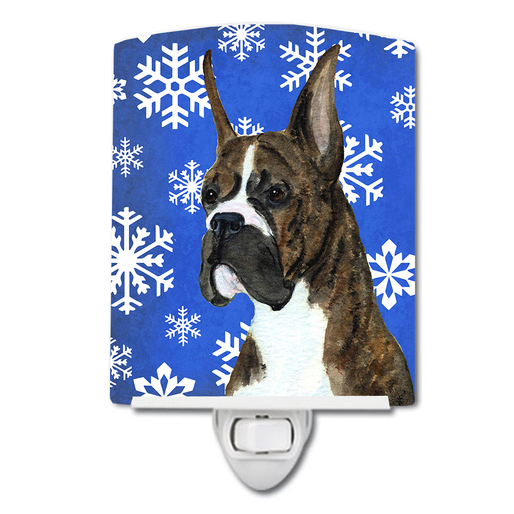 Boxer Winter Snowflakes Holiday Ceramic Night Light SS4646CNL - the-store.com