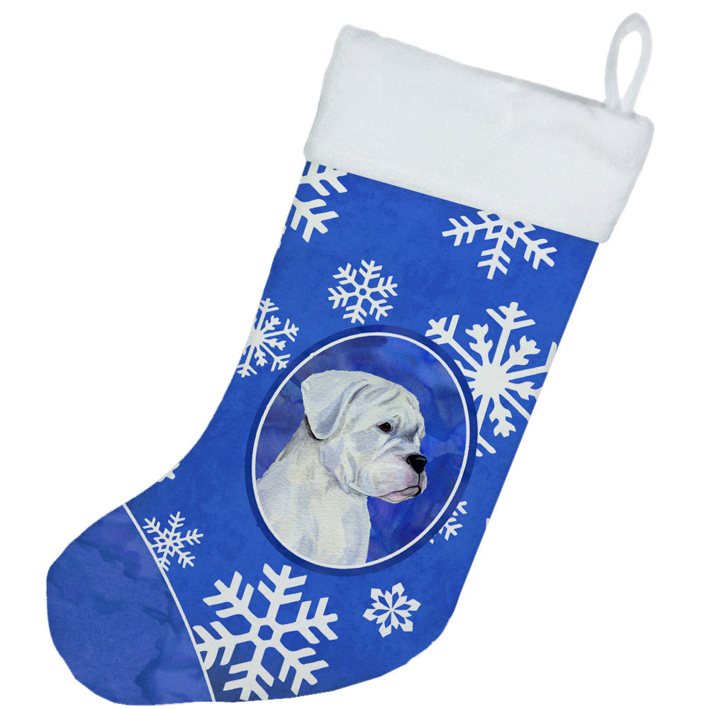 Boxer Winter Snowflakes Christmas Stocking SS4647  the-store.com.