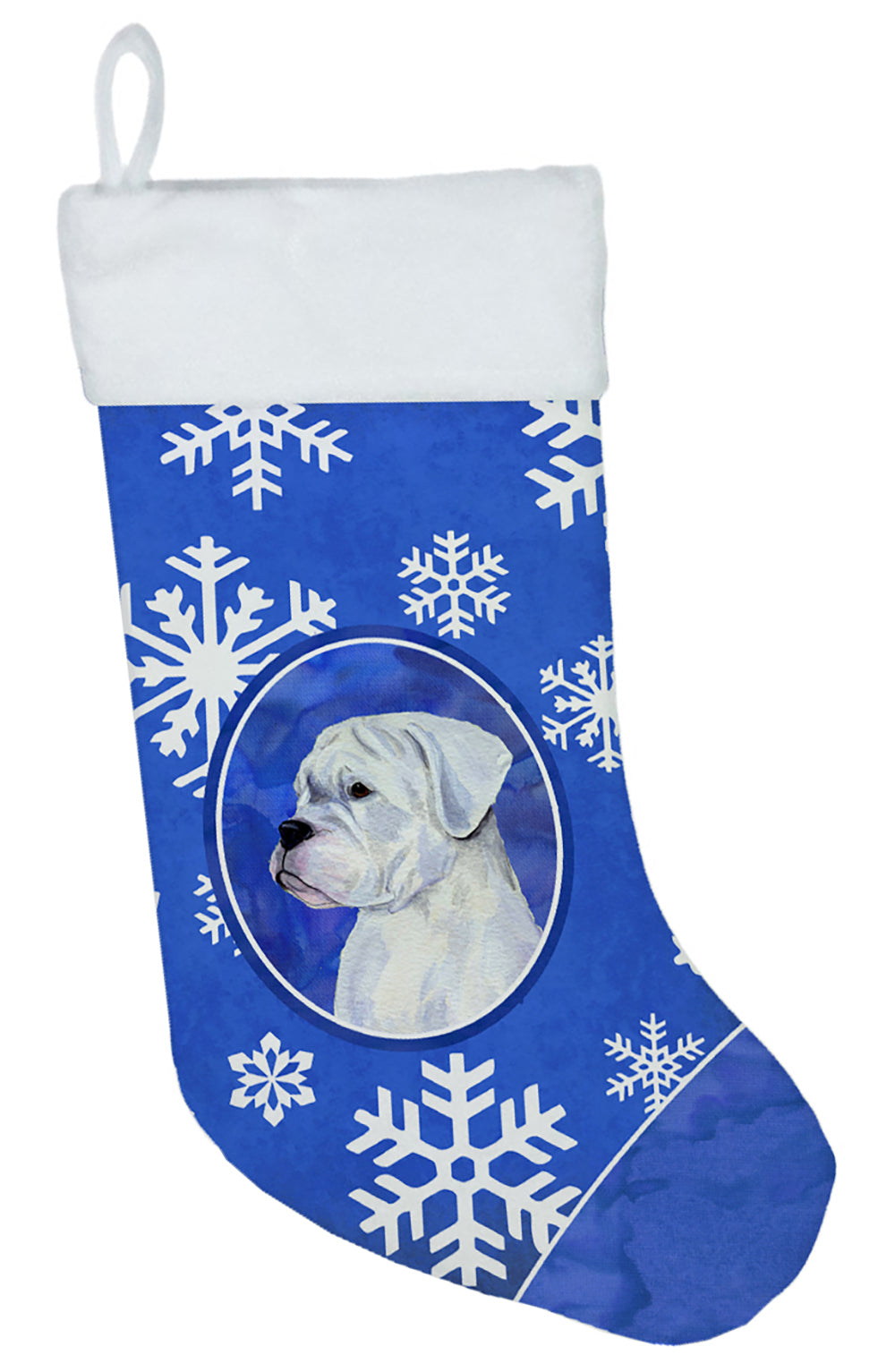 Boxer Winter Snowflakes Christmas Stocking SS4647  the-store.com.