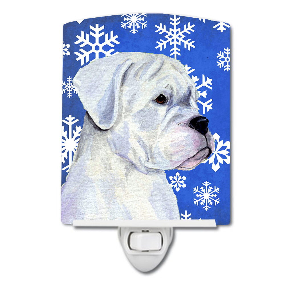 Boxer Winter Snowflakes Holiday Ceramic Night Light SS4647CNL - the-store.com