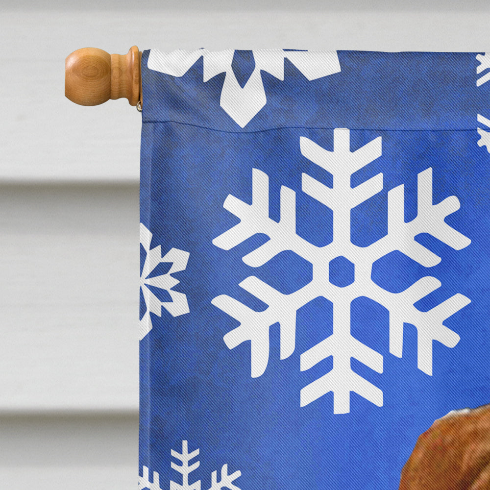 Sussex Spaniel Winter Snowflakes Holiday Flag Canvas House Size  the-store.com.