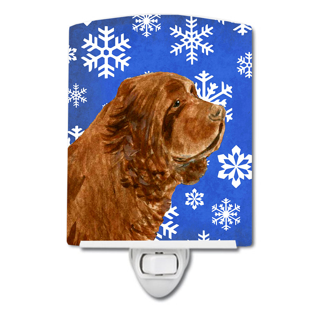 Sussex Spaniel Winter Snowflakes Holiday Ceramic Night Light SS4648CNL - the-store.com