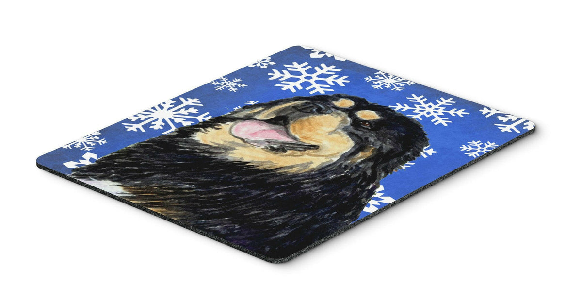 Tibetan Mastiff Winter Snowflakes Holiday Mouse Pad, Hot Pad or Trivet by Caroline&#39;s Treasures