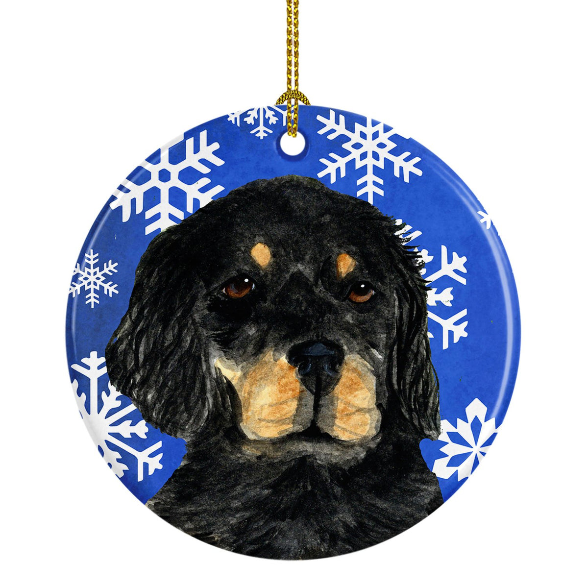 Gordon Setter Winter Snowflakes Holiday Christmas Ceramic Ornament SS4653 by Caroline&#39;s Treasures