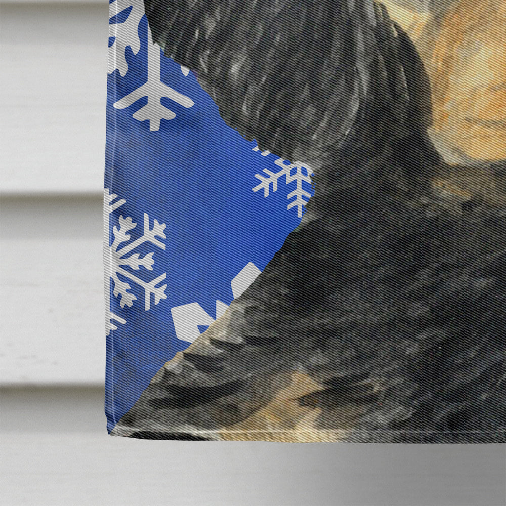 Gordon Setter Winter Snowflakes Holiday Flag Canvas House Size