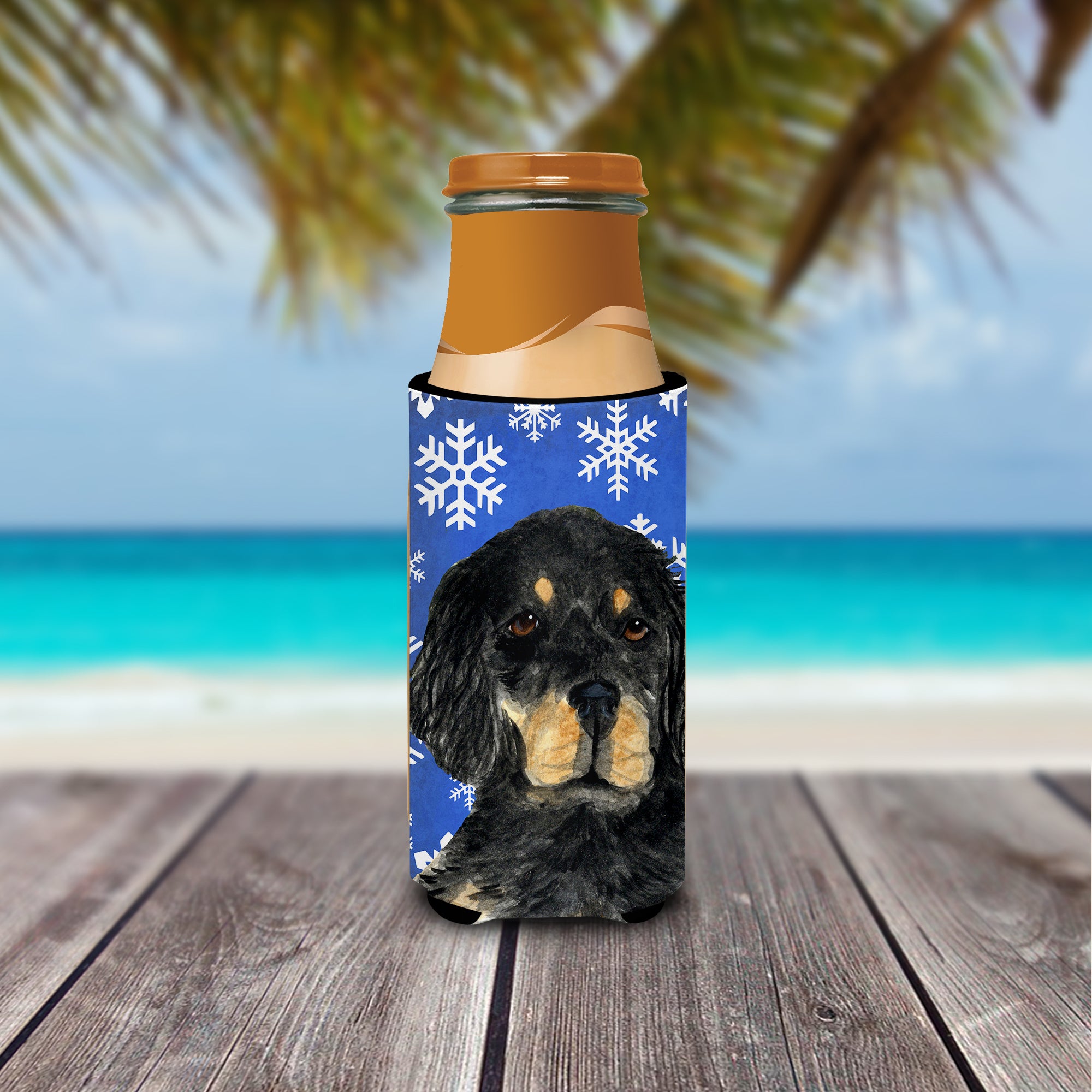 Gordon Setter Winter Snowflakes Holiday Ultra Beverage Insulators for slim cans SS4653MUK