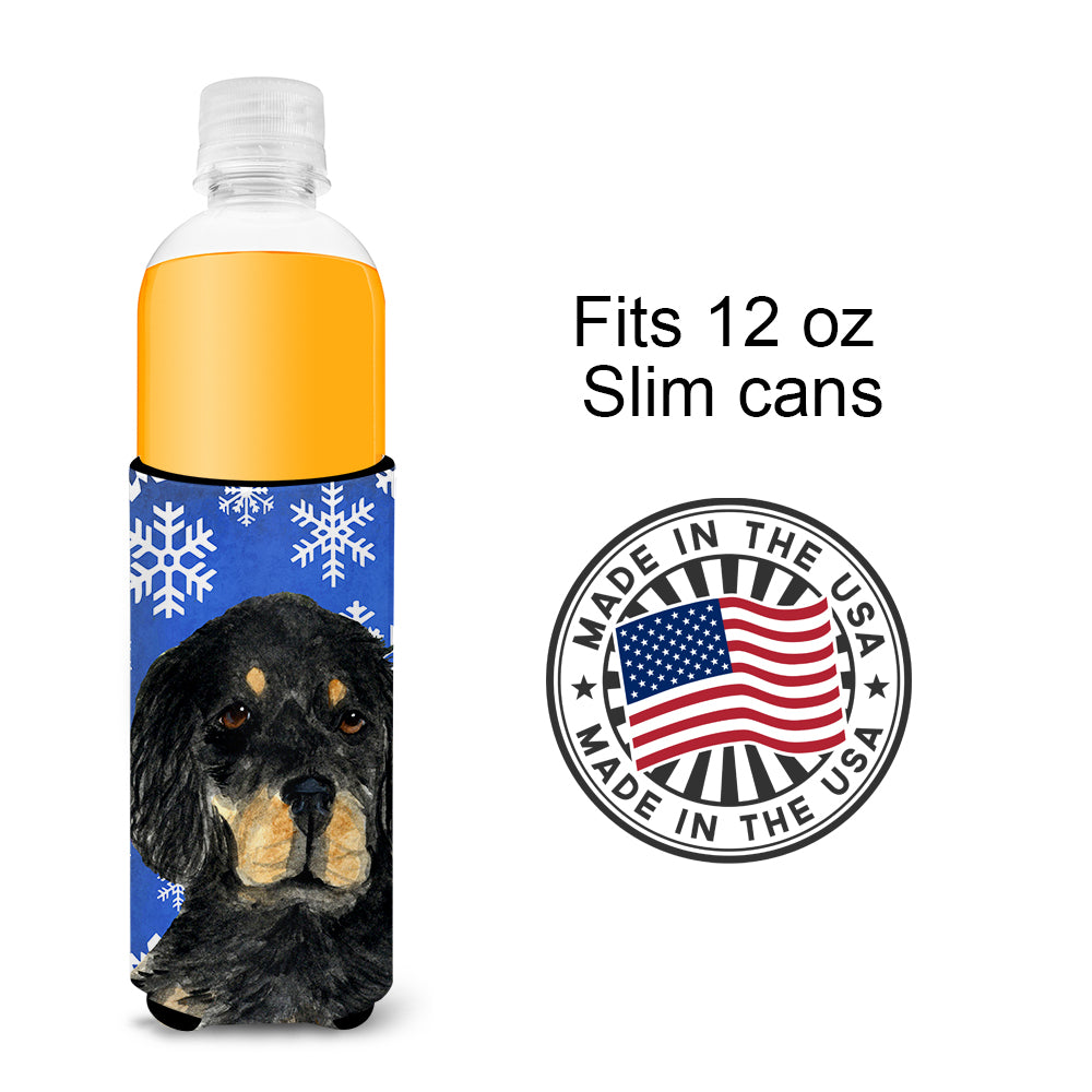 Gordon Setter Winter Snowflakes Holiday Ultra Beverage Isolateurs pour canettes minces SS4653MUK