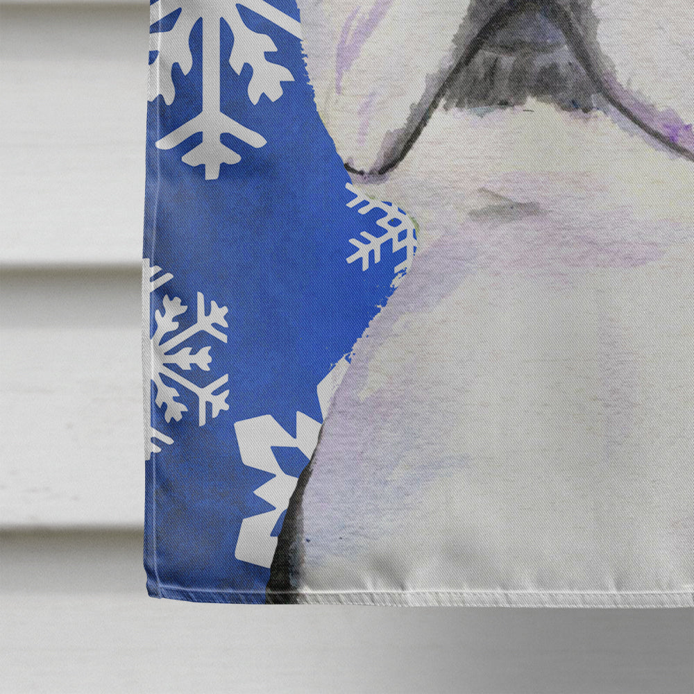 Boston Terrier Winter Snowflakes Holiday Flag Canvas House Size